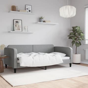 vidaXL Slaapbank 100x190 cm stof lichtgrijs, 100 cm, Eenpersoons, Verzenden, Nieuw