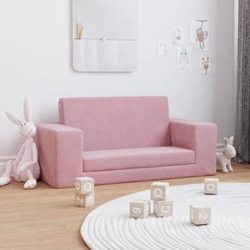 Kinderbank Pluche Roze | Tweedekansje | OP=OP, Huis en Inrichting, Slaapkamer | Slaapbanken, Zo goed als nieuw, 80 cm, Overige kleuren