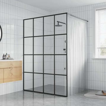 vidaXL Inloopdouchewand 140x195 cm transparant gehard glas, Verzenden, Nieuw