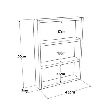 [en.casa] Keukenrek Lappajärvi 60x43x9cm houtkleurig, Verzenden, Nieuw