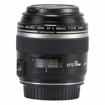 Canon EF-S 60mm f/2.8 macro USM met garantie, Ophalen of Verzenden, Gebruikt