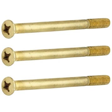 Set van 3 bouten M6x80 mm messing gelakt, Verzenden, Nieuw