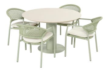 Hartman Taragona/Girona ronde stapelbare tuinset voor 4, Tuin en Terras, Tuinsets en Loungesets, Verzenden, Nieuw, Overige materialen