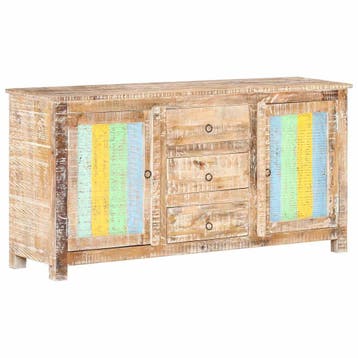 vidaXL Dressoir 151x40x75 cm ruw acaciahout, Verzenden, Nieuw, Overige houtsoorten, Minder dan 50 cm