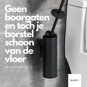 New design Wc borstel zwart Toiletborstel Hangend Tesa Power, Ophalen of Verzenden, Nieuw, Rvs