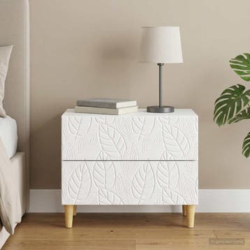 vidaXL Nachtkastje Hoogglans Wit 62 x 34,5 x 48 cm Bewerkt, Minder dan 45 cm, Verzenden, Nieuw, Minder dan 55 cm