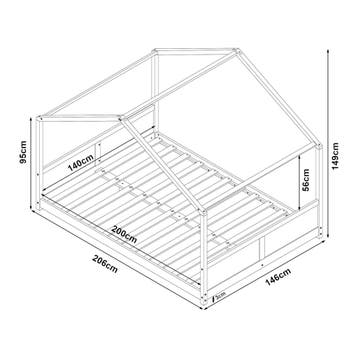 Kinderbed Simo huisbed met matras 140x200 cm wit [en.casa], Kinderen en Baby's, Kinderkamer | Bedden, Verzenden, Nieuw
