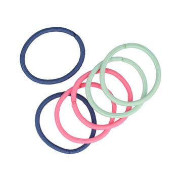 Haarelastieken Basic - Zonder Metaal - Roze Groen Blauw -, Nieuw