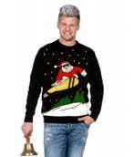 Kersttrui zwart snowboard Santa, Ophalen of Verzenden, Nieuw