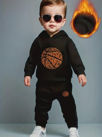 Stoere Baby Jongens Set: Fleece Hoodie & Joggingbroek met Ba, Verzenden, Nieuw