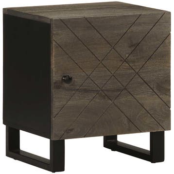 vidaXL Nachtkastje 40x33x46 cm massief mangohout zwart, Verzenden, Nieuw, Hout