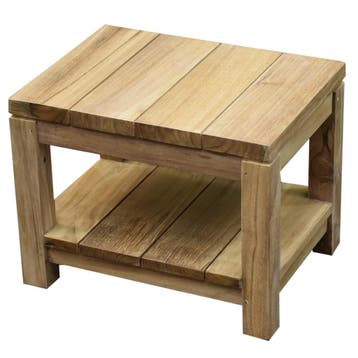 Canadian bijzettafel 35x47xH37 cm teak, Ophalen of Verzenden, Nieuw, Teakhout