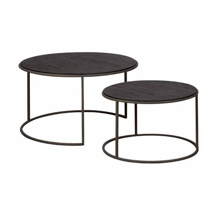 *WOONWINKEL* Tower Living Spello Ronde Salontafel Set Zwart, Huis en Inrichting, Tafels | Salontafels, Nieuw, Verzenden