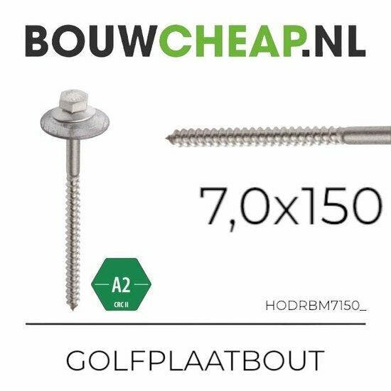 RVS Golfplaatbouten H3S set M7x 150, Doe-het-zelf en Verbouw, IJzerwaren en Bevestigingsmiddelen, Verzenden