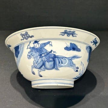 Kom - Porselein - Kangxi ruiters kom, Antiek en Kunst