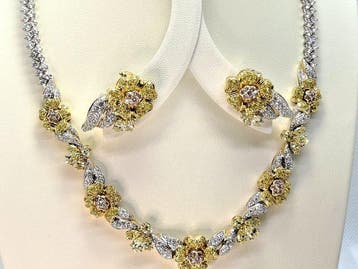 3-delige sieradenset - 18 karaat Geel goud, Witgoud,, Sieraden, Tassen en Uiterlijk