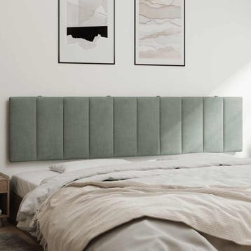 vidaXL Hoofdbordkussen Hanko 200 cm velvet lichtgrijs, Verzenden, Nieuw, Grijs, Stof