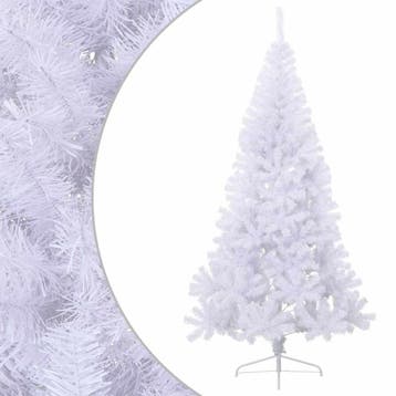 vidaXL Kunstkerstboom met standaard half 240 cm PVC groen, Verzenden, Nieuw