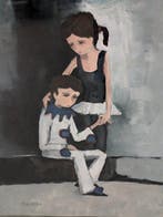 Prospero Riva (1931-2013) - Ragazzi in costume