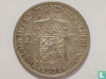 Nederland 2½ gulden 1938 (type 2), Verzenden, Overige waardes, Losse munt, Zilver