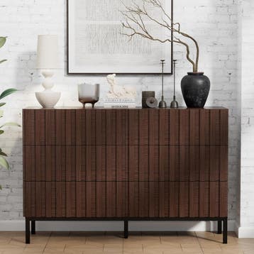 Commode - Dressoir - Ladekast - 73,4x34,5x100 cm - Bruin - U, Verzenden, Zo goed als nieuw