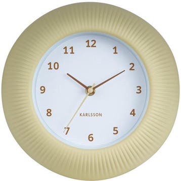 2dekans | Karlsson Wandklok Tender Rib - Zachtgeel - Ø25cm -, Ophalen of Verzenden, Zo goed als nieuw