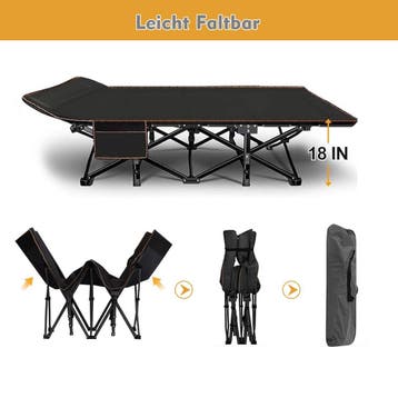 Furnibear Heavy-Duty opvouwbaar campingbed met matras, draag, Verzenden, Zo goed als nieuw