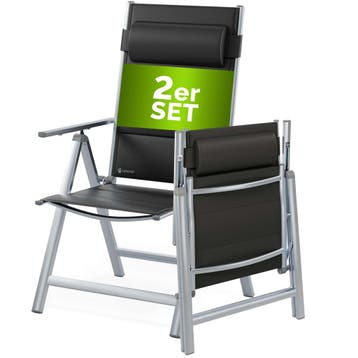 Tuinstoel Bern Premium 2 stuks Zilver (Stoelen), Verzenden, Nieuw