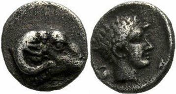 395-377 v Chr Halikarnassos Karien Hemiobol 395-377 Widde..., Verzenden