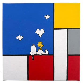 PAAPI (1986) - Snoopy & Woodstock - Daydreaming x Mondriaan, Antiek en Kunst