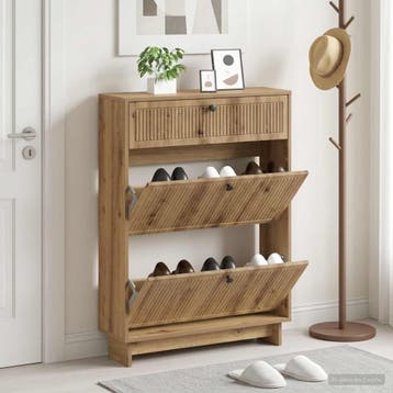 vidaXL Schoenenkast EDE 78 x 24 x 103 cm Bewerkt hout, Verzenden, Nieuw