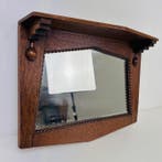 Spiegel- Antieke Amsterdamse school Gotische stijl spiegel -