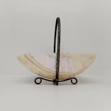 Bonbon mand - Zilver, Schelp