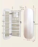 Sieradenkast met Spiegel, Wandmodel met LED-Verlichting, Verzenden, Nieuw