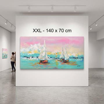Monika Spiewak - Regatta - Oil Painting Stretched On The