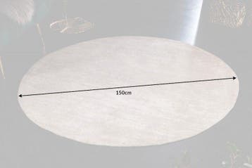 Vintage tapijt MODERN ART 150cm beige gewassen rond used, Ophalen of Verzenden, Nieuw