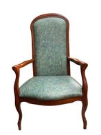 Fauteuil - brug skaï reptiel groenblauwachtig - Verzilverd