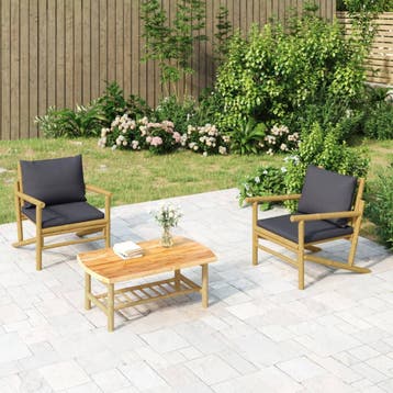 vidaXL Tuintafel 90x55x37 cm bamboe, Verzenden, Nieuw, Hout