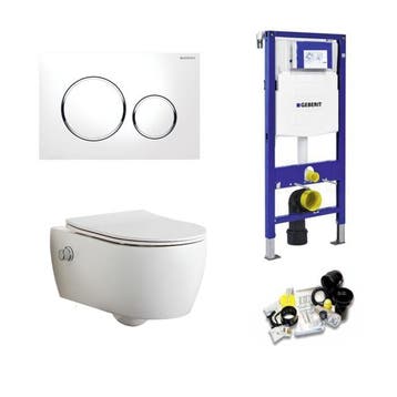 Geberit UP320 Toiletset Sani Royal Easy Flush Slim met Bidet, Nieuw