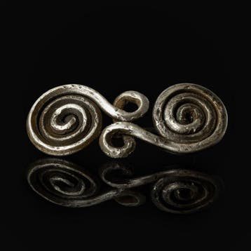 Keltisch Zilver dubbele spiraalfibula