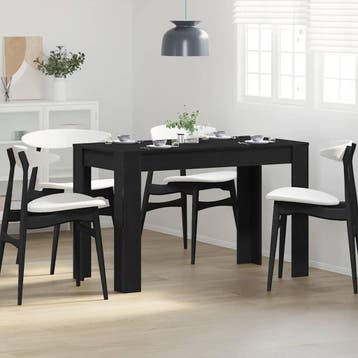 vidaXL Eettafel 120x60x76 cm spaanplaat zwart eikenkleurig, Huis en Inrichting, Tafels | Eettafels, Verzenden, Nieuw