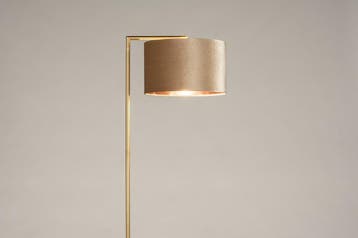 Rietveld Vloerlampen - Taupe, Goud, Koper - Stof, Metaal, Verzenden, Nieuw