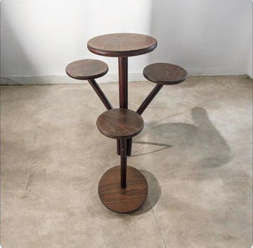 Bijzettafel - Hout - plantenrek met vier planken