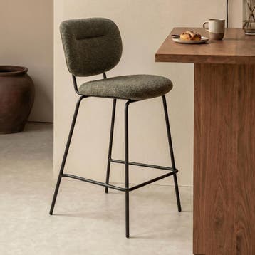*WOONWINKEL* Moderne Barkruk Groen Boucle, Huis en Inrichting, Barkrukken, Verzenden, Nieuw