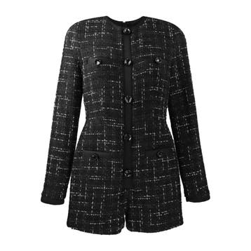 MSGM • zwarte tweed jumpsuit • 38 (IT44), Kleding | Dames, Jumpsuits, Maat 38/40 (M), Verzenden, Zwart, Nieuw