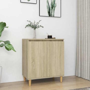 vidaXL Dressoir met houten poten 60x35x70 cm bewerkt hout, Verzenden, Nieuw, Overige houtsoorten, Minder dan 50 cm