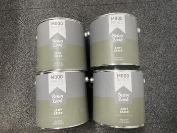 Veiling - 4xMood Paints Beton Look Army Green Muurverf – B, Nieuw