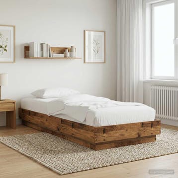 vidaXL Vloerbedframe Oud hout 80 x 200 cm Bewerkt hout, Verzenden, Nieuw, Bruin, Hout