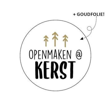 10 x Wensetiket rond 40mm - Openmaken @Kerst, Ophalen of Verzenden, Nieuw