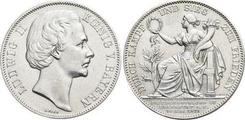 Siegestaler, daalder 1871 Bayern Ludwig Ii 1864-1886, Verzenden